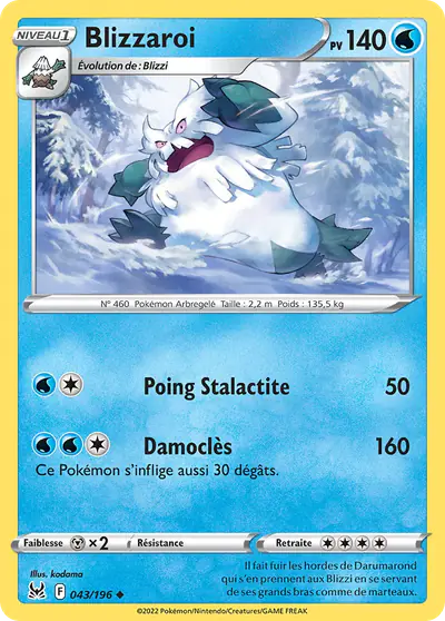 Image de la carte Pokemon Blizzaroi 043/196