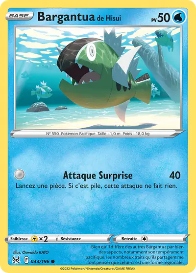 Image de la carte Pokemon Bargantua de Hisui 044/196