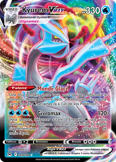 Image de la carte Pokemon Kyurem VMAX 049/196