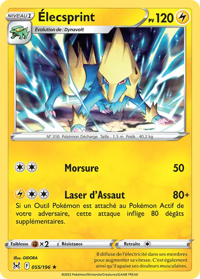 Image de la carte Pokemon Élecsprint 055/196
