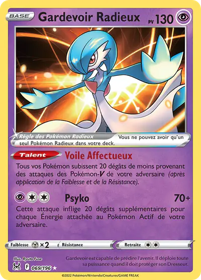 Image de la carte Pokemon Gardevoir Radieux 069/196