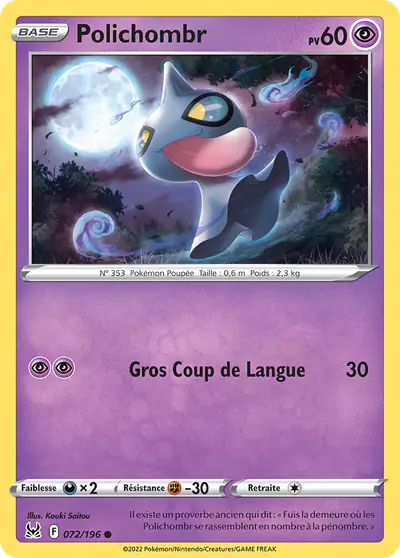 Image de la carte Pokemon Polichombr 072/196