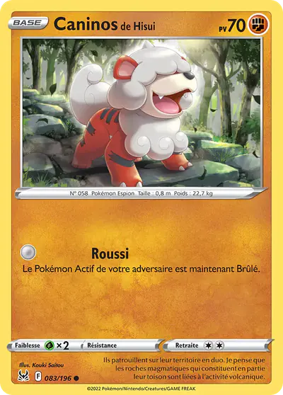 Image de la carte Pokemon Caninos de Hisui 083/196