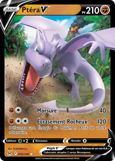 Image de la carte Pokemon Ptéra V 092/196