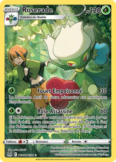 Image de la carte Pokemon Roserade TG02/196