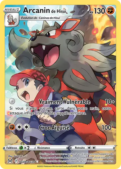 Image de la carte Pokemon Arcanin de Hisui TG08/196
