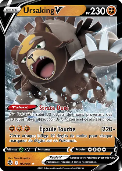 Image de la carte Pokemon Ursaking V 102/195