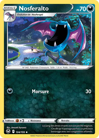 Image de la carte Pokemon Nosferalto 104/195