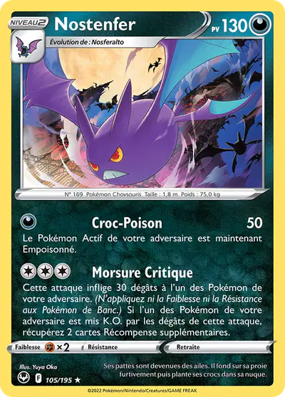 Image de la carte Pokemon Nostenfer 105/195