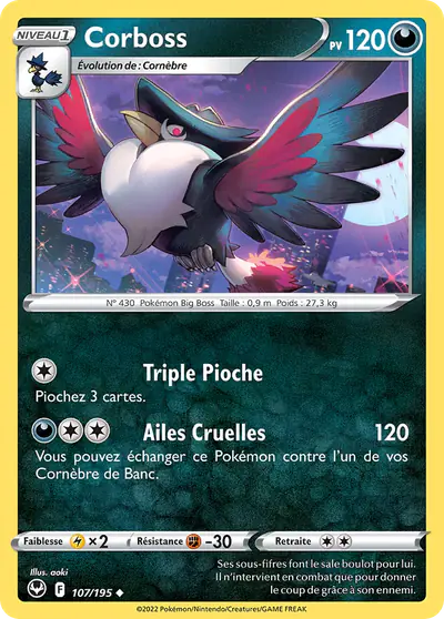 Image de la carte Pokemon Corboss 107/195