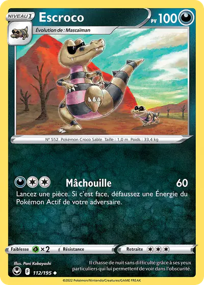 Image de la carte Pokemon Escroco 112/195