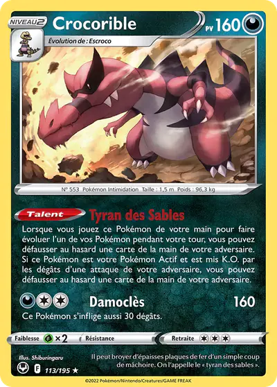Image de la carte Pokemon Crocorible 113/195