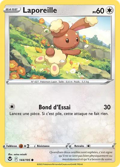 Image de la carte Pokemon Laporeille 144/195