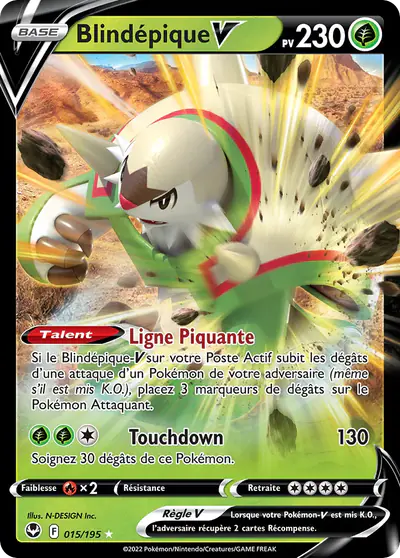 Image de la carte Pokemon Blindépique V 015/195