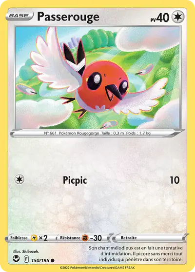 Image de la carte Pokemon Passerouge 150/195