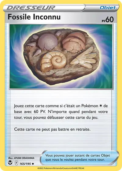 Image de la carte Pokemon Fossile Inconnu 165/195