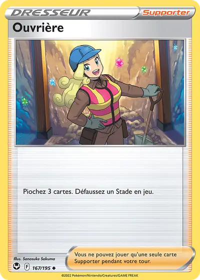 Image de la carte Pokemon Ouvrière 167/195
