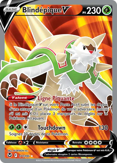 Image de la carte Pokemon Blindépique V 171/195