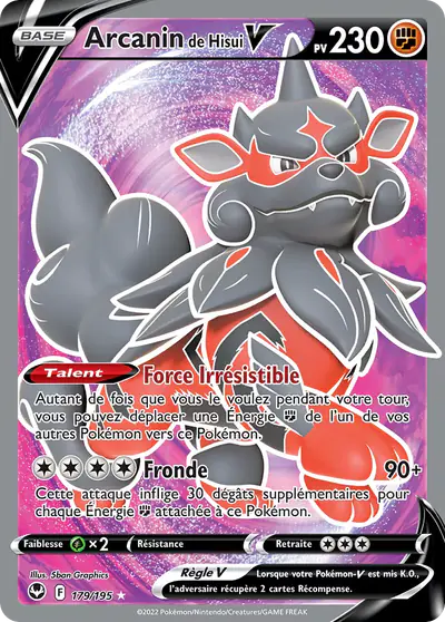 Image de la carte Pokemon Arcanin de Hisui V 179/195