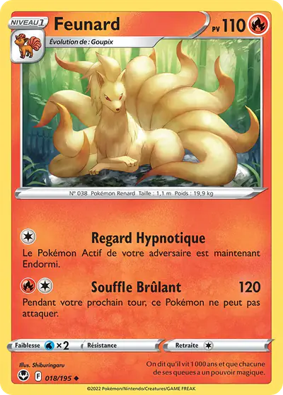 Image de la carte Pokemon Feunard 018/195