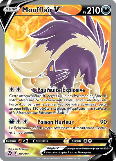 Image de la carte Pokemon Moufflair V 180/195