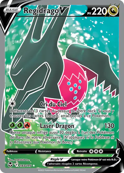 Image de la carte Pokemon Regidrago V 183/195