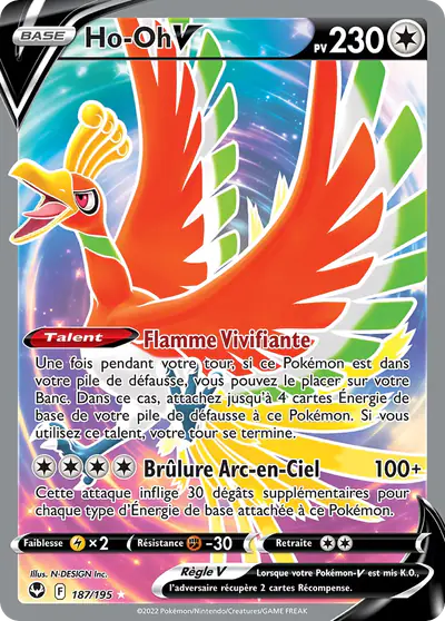 Image de la carte Pokemon Ho-Oh V 187/195