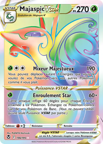 Image de la carte Pokemon Majaspic VSTAR 196/195