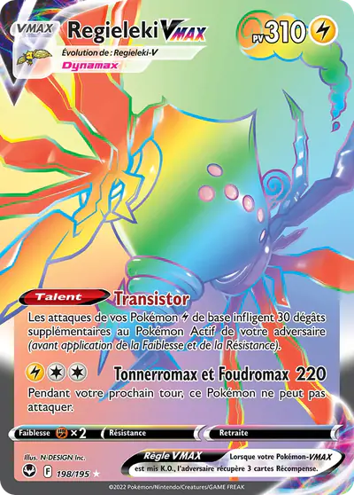 Image de la carte Pokemon Regieleki VMAX 198/195