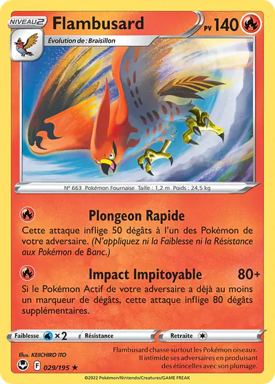 Image de la carte Pokemon Flambusard 029/195