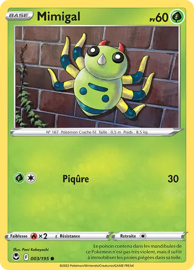 Image de la carte Pokemon Mimigal 003/195