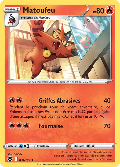 Image de la carte Pokemon Matoufeu 031/195
