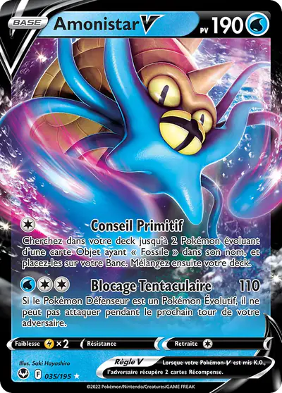 Image de la carte Pokemon Amonistar V 035/195