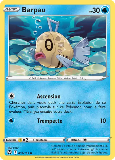 Image de la carte Pokemon Barpau 039/195