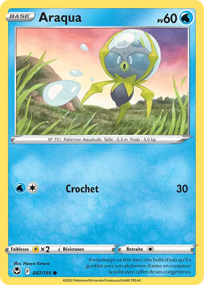Image de la carte Pokemon Araqua 047/195
