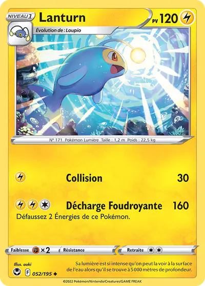 Image de la carte Pokemon Lanturn 052/195
