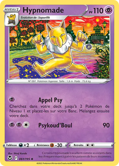 Image de la carte Pokemon Hypnomade 061/195