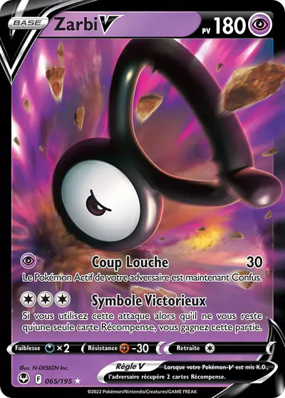Image de la carte Pokemon Zarbi V 065/195
