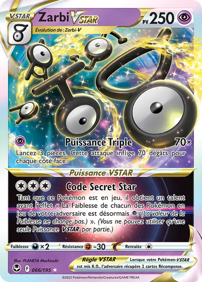 Image de la carte Pokemon Zarbi VSTAR 066/195