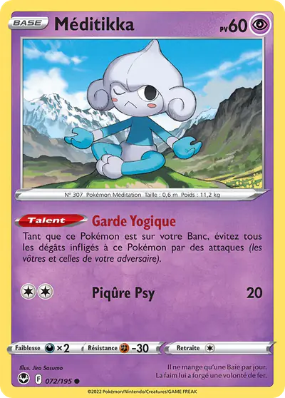 Image de la carte Pokemon Méditikka 072/195