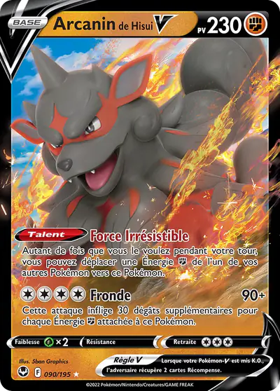 Image de la carte Pokemon Arcanin de Hisui V 090/195