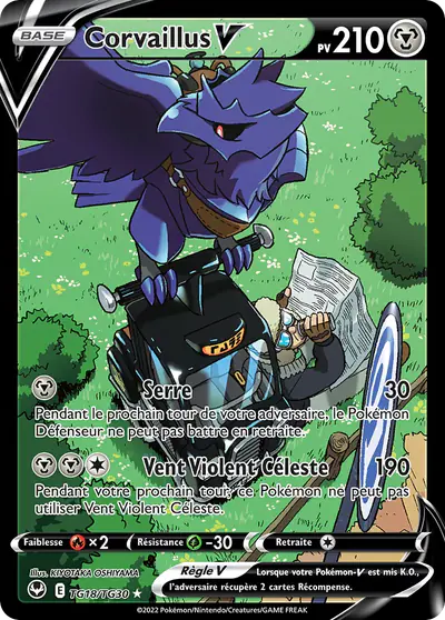 Image de la carte Pokemon Corvaillus V TG18/195