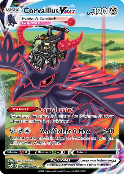 Image de la carte Pokemon Corvaillus VMAX TG19/195