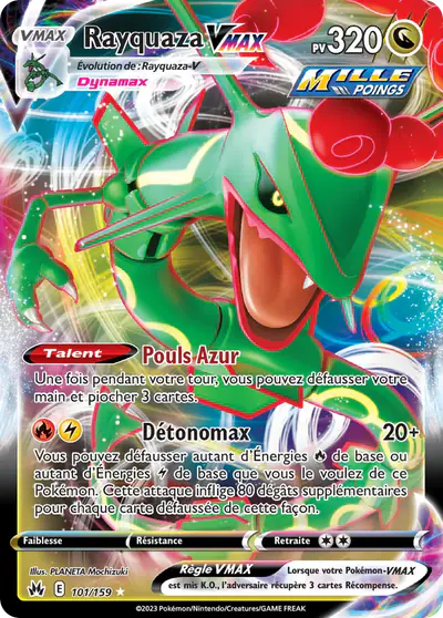 Image de la carte Pokemon Rayquaza VMAX 101/159