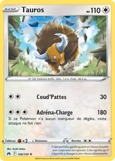 Image de la carte Pokemon Tauros 106/159