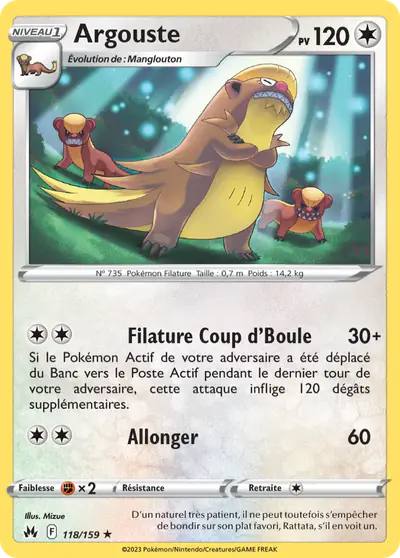 Image de la carte Pokemon Argouste 118/159