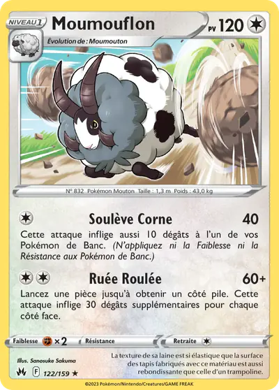 Image de la carte Pokemon Moumouflon 122/159