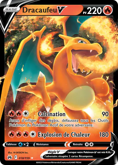 Image de la carte Pokemon Dracaufeu V 018/159