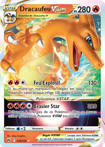 Image de la carte Pokemon Dracaufeu VSTAR 019/159