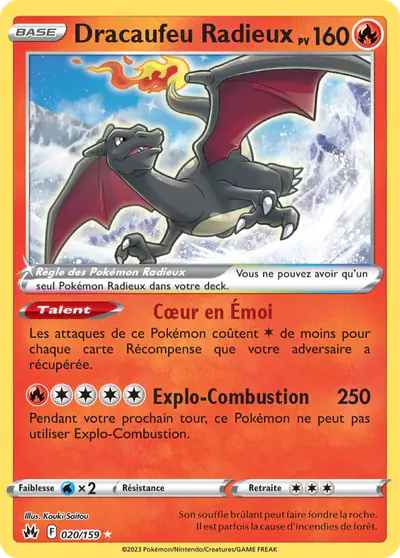 Image de la carte Pokemon Dracaufeu Radieux 020/159